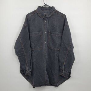 Asos Design Denim Oversized Shirt Button Up Top Women Size 10 NWT Boxy Cut